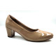 RF08-BOZ: Balujas Beige Block Heel Pumps 