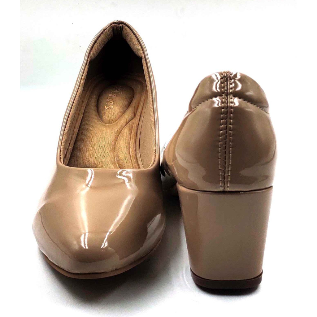 RF08-BOZ: Balujas Beige Block Heel Pumps 