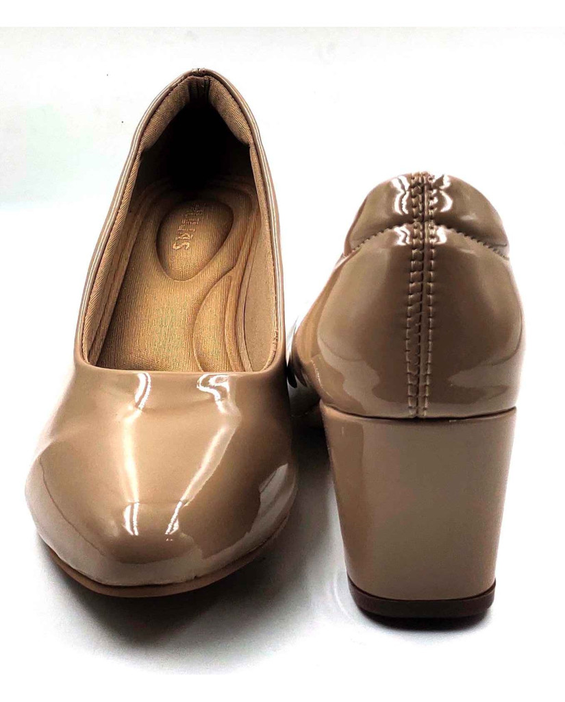 RF08-BOZ: Balujas Beige Block Heel Pumps 