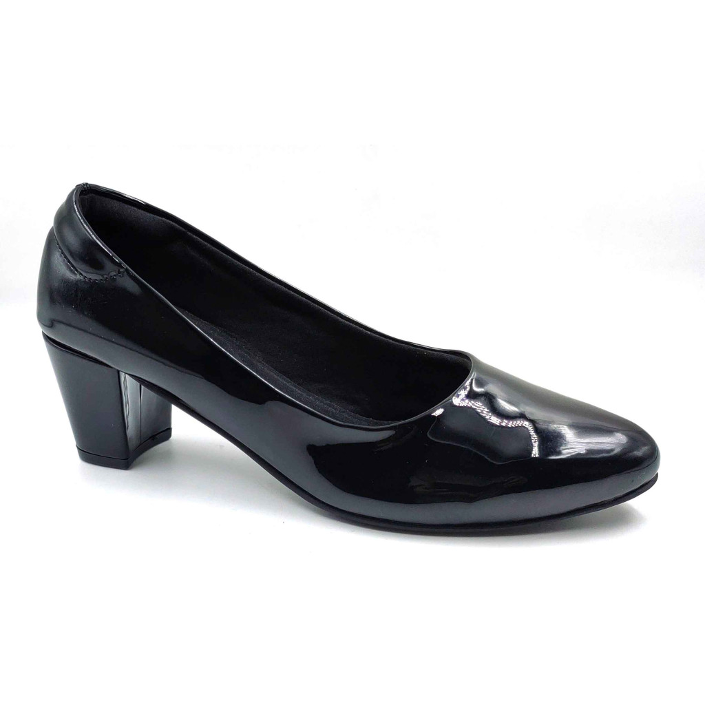 RF08-BOZ: Balujas Black Block Heel Pumps 