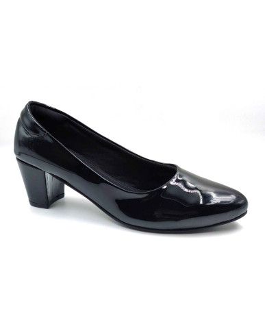 RF08-BOZ: Balujas Black Block Heel Pumps 