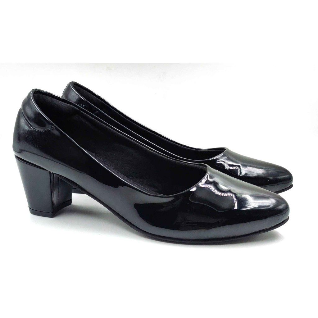 RF08-BOZ: Balujas Black Block Heel Pumps 