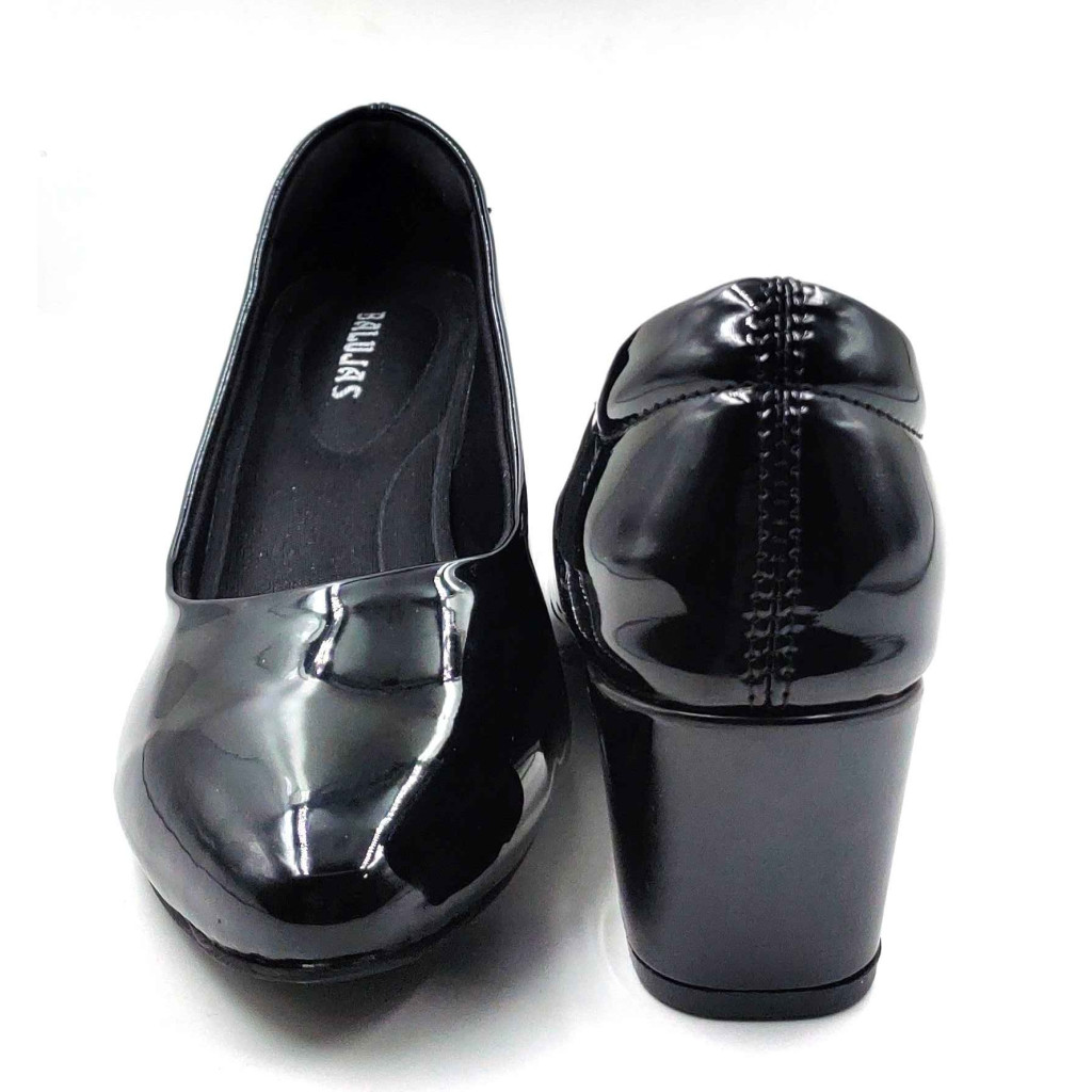 RF08-BOZ: Balujas Black Block Heel Pumps 