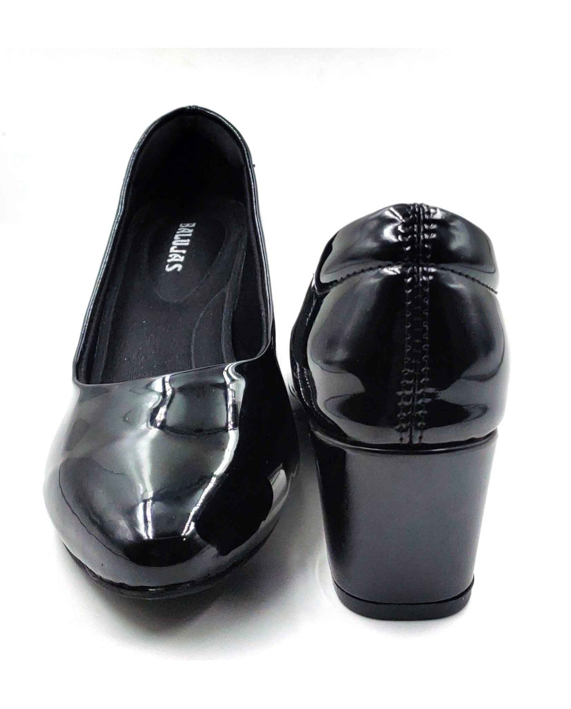 RF08-BOZ: Balujas Black Block Heel Pumps 