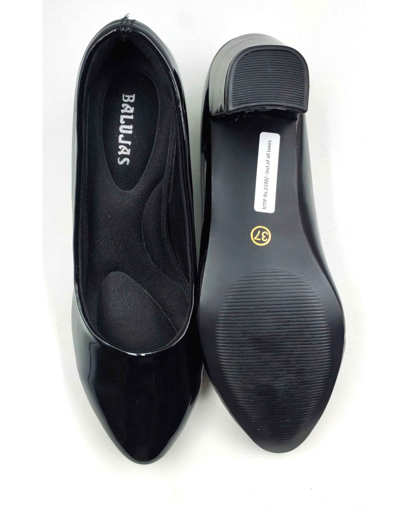 RF08-BOZ: Balujas Black Block Heel Pumps 