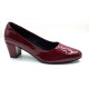RF08-BOZ: Balujas Maroon Block Heel Pumps 