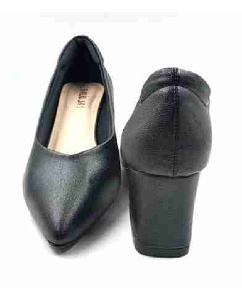 AR0009: Balujas Black Block Heel Pumps 