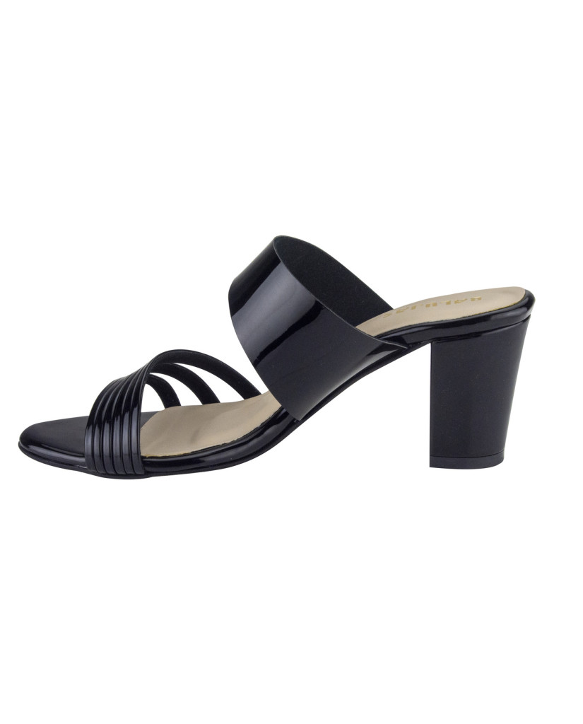 06 : Balujas Black Block Heel Ladies Chappal