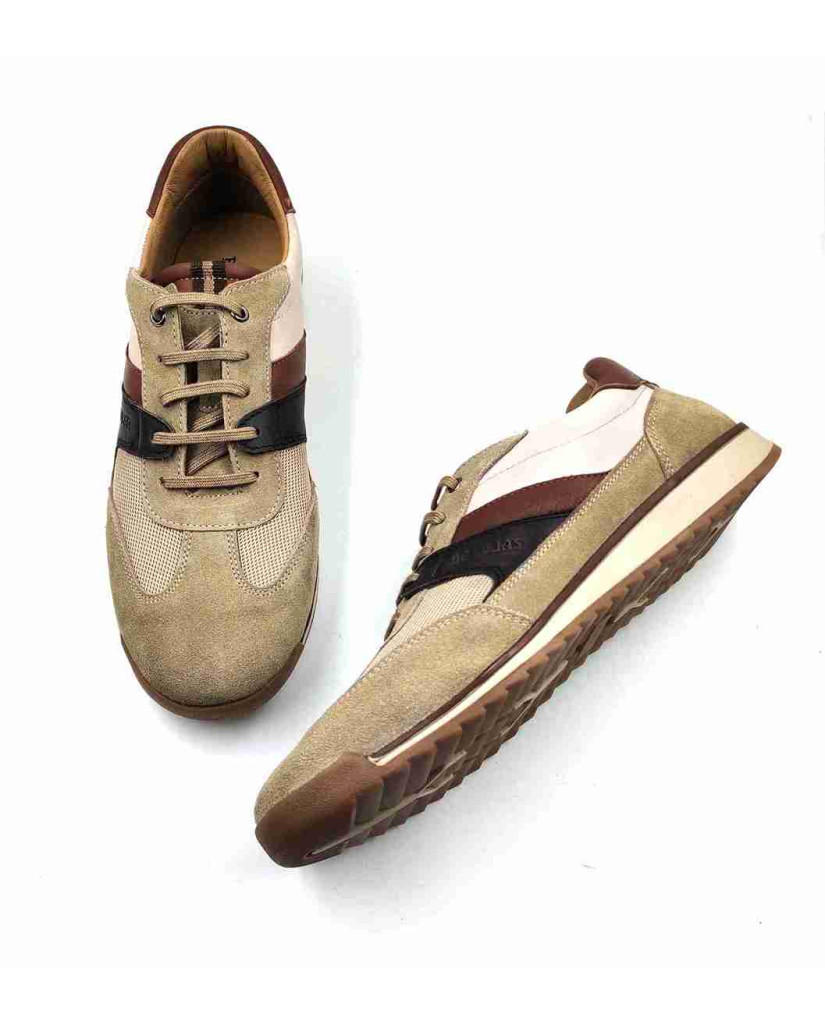 VERONA-02:Balujas Beige/Tan Casual Sneakers