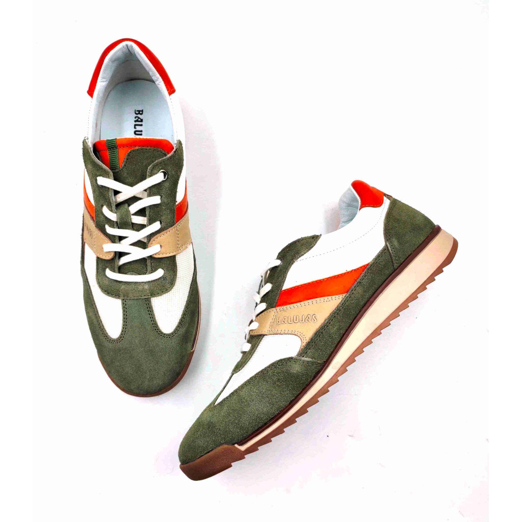 VERONA-02:Balujas Green/White Casual Sneakers