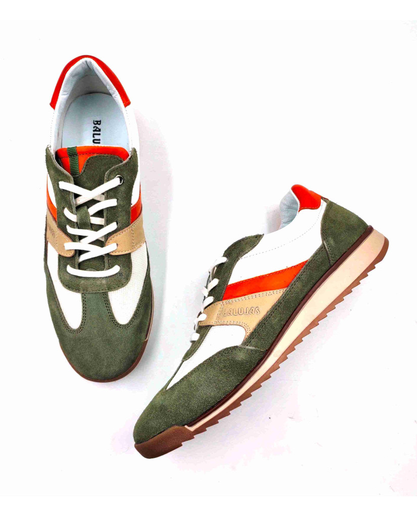 VERONA-02:Balujas Green/White Casual Sneakers