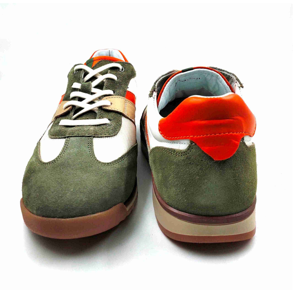 VERONA-02:Balujas Green/White Casual Sneakers