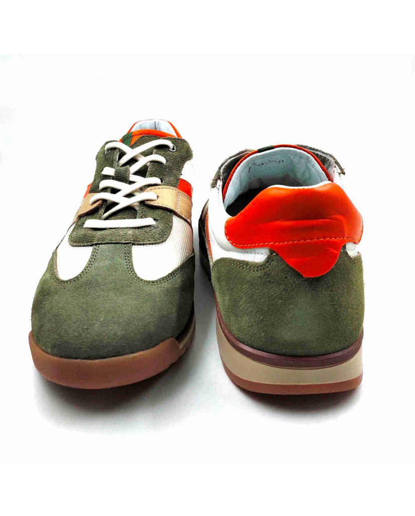 VERONA-02:Balujas Green/White Casual Sneakers