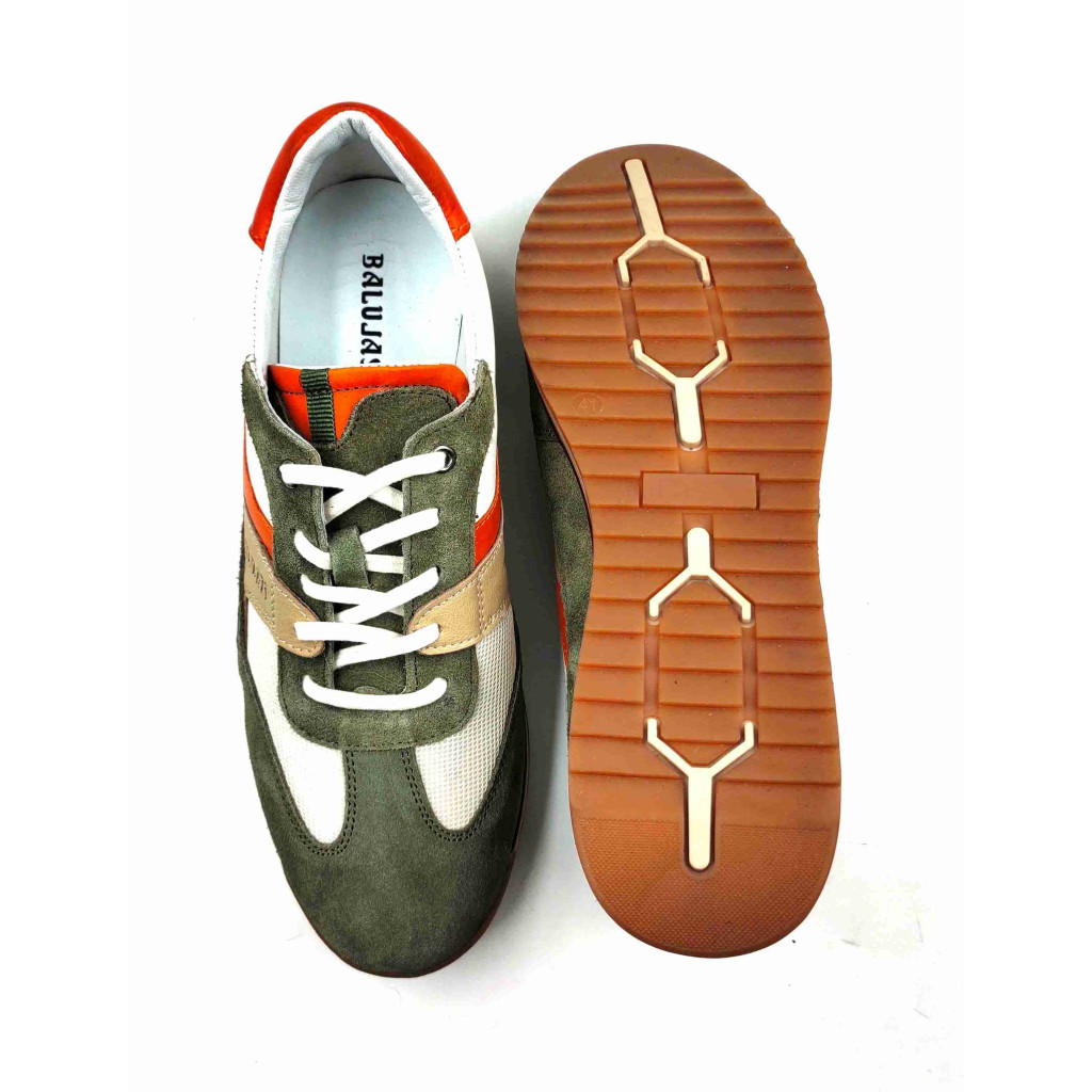 VERONA-02:Balujas Green/White Casual Sneakers