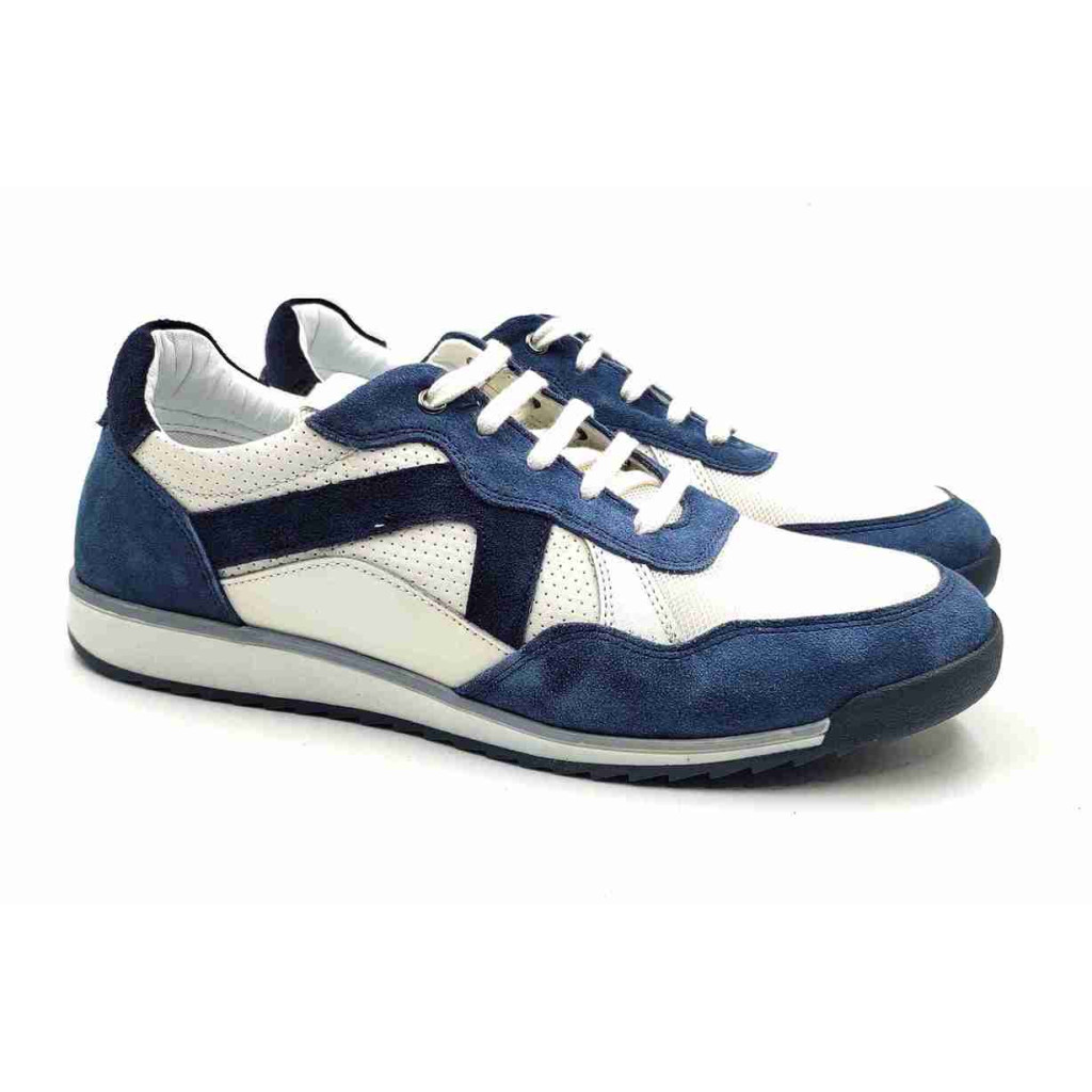 VERONA-03:Balujas Blue/White Casual Sneakers
