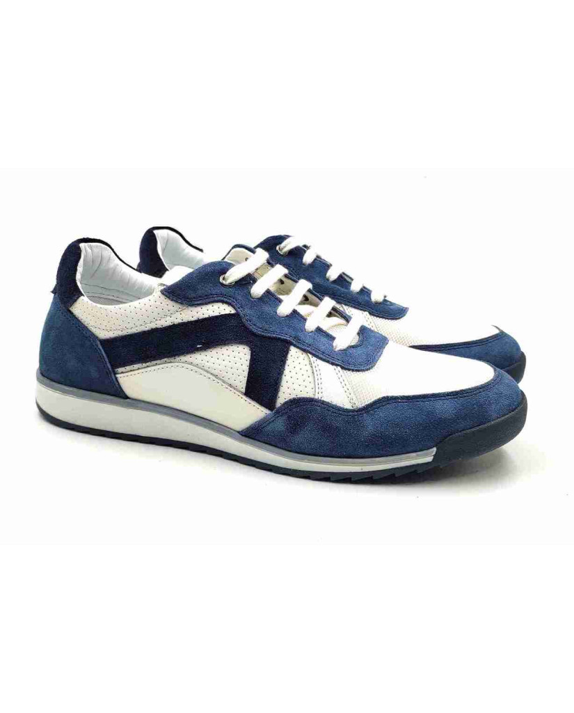 VERONA-03:Balujas Blue/White Casual Sneakers