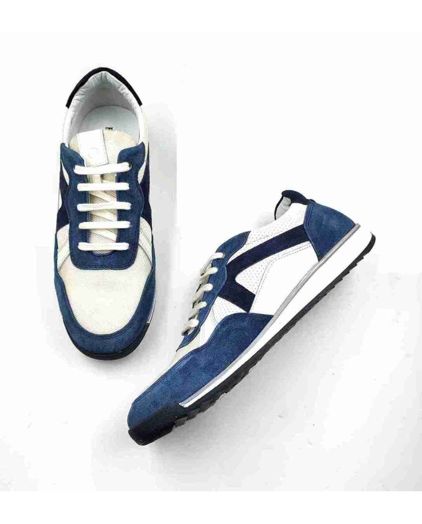 VERONA-03:Balujas Blue/White Casual Sneakers