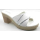 10192 : Balujas White Block Heel Ladies Slipper
