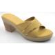 10192 : Balujas Yellow Block Heel Ladies Slipper