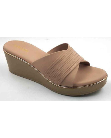 10279 : Balujas Peach Wedge Heel Ladies Slipper
