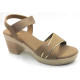 10346 : Balujas Beige Block Heel Ladies Sandals