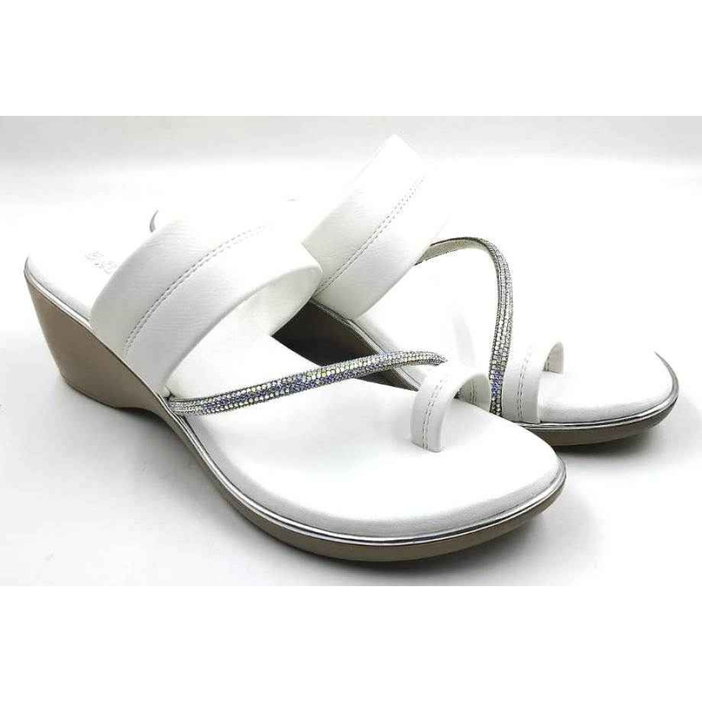 10382 : Balujas White Wedge Heel Ladies Slipper