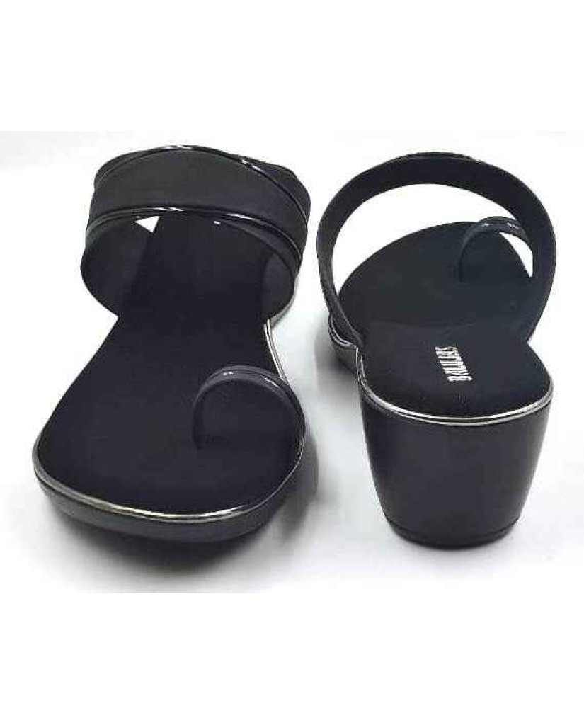 10795 : Balujas Black Wedge Heel Ladies Slipper