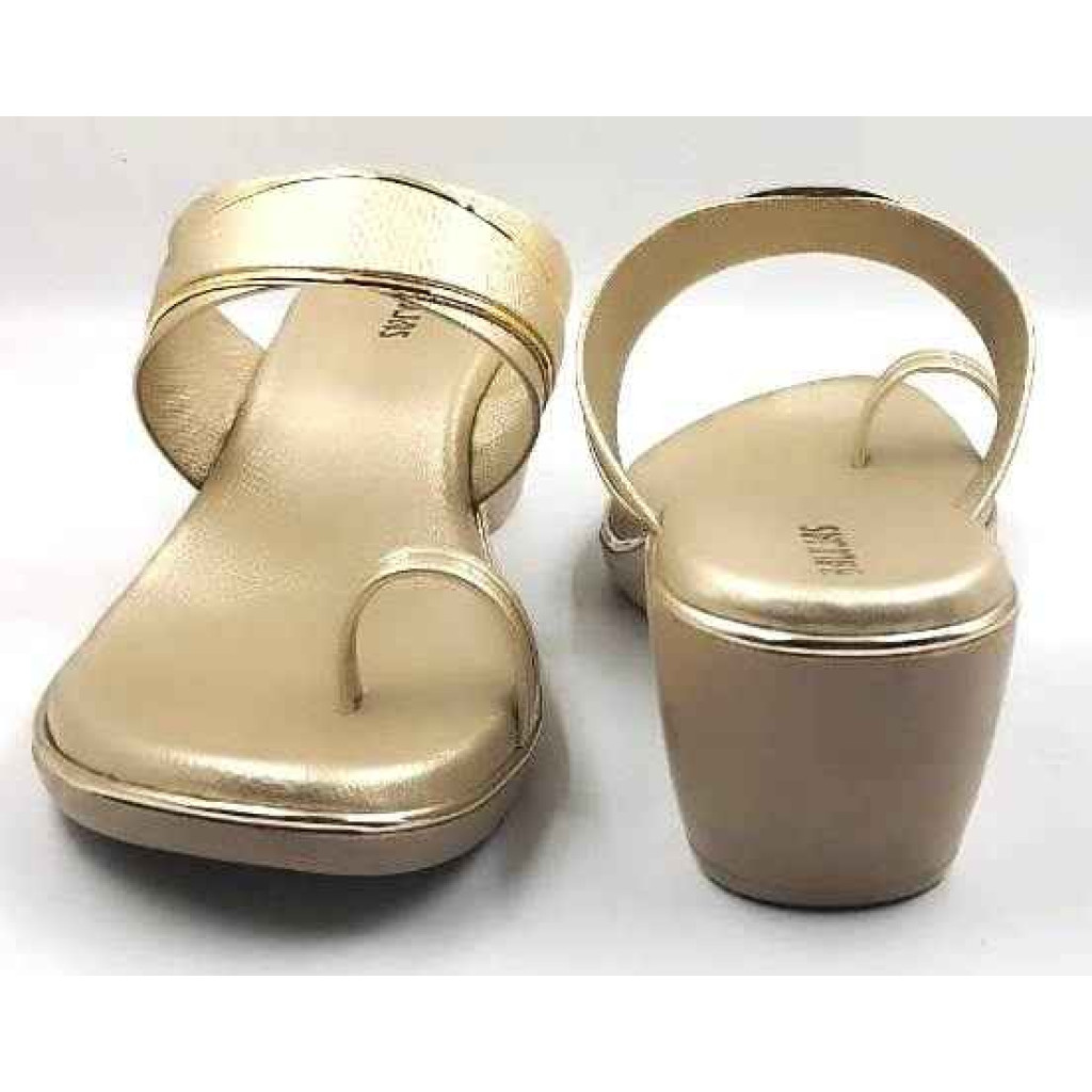 10795 : Balujas Gold Wedge Heel Ladies Slipper