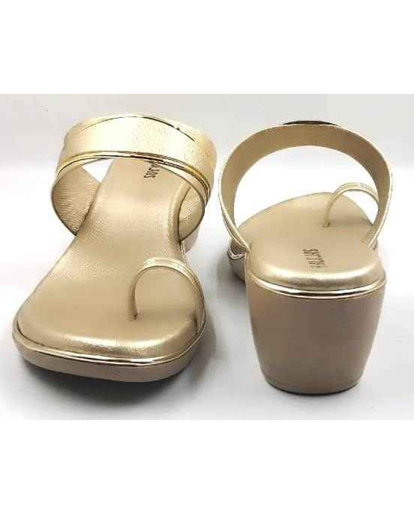 10795 : Balujas Gold Wedge Heel Ladies Slipper