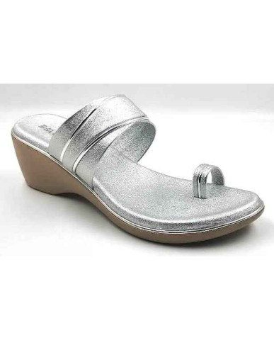 10795 : Balujas Silver Wedge Heel Ladies Slipper