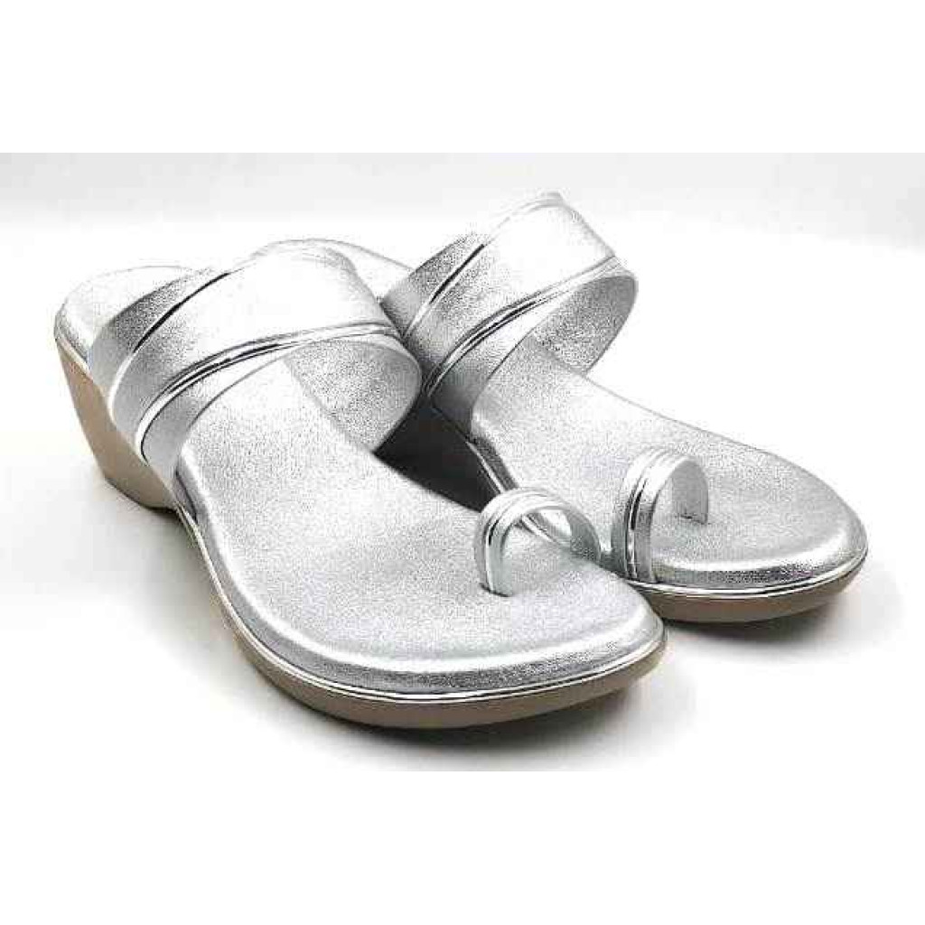 10795 : Balujas Silver Wedge Heel Ladies Slipper