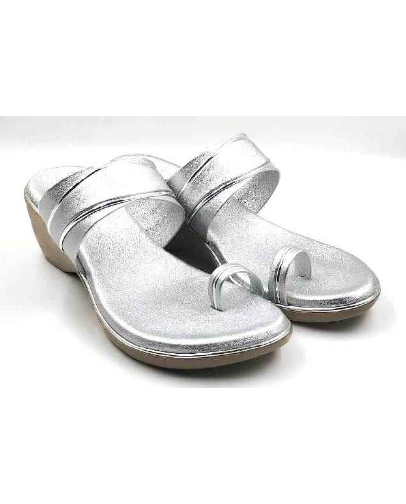 10795 : Balujas Silver Wedge Heel Ladies Slipper