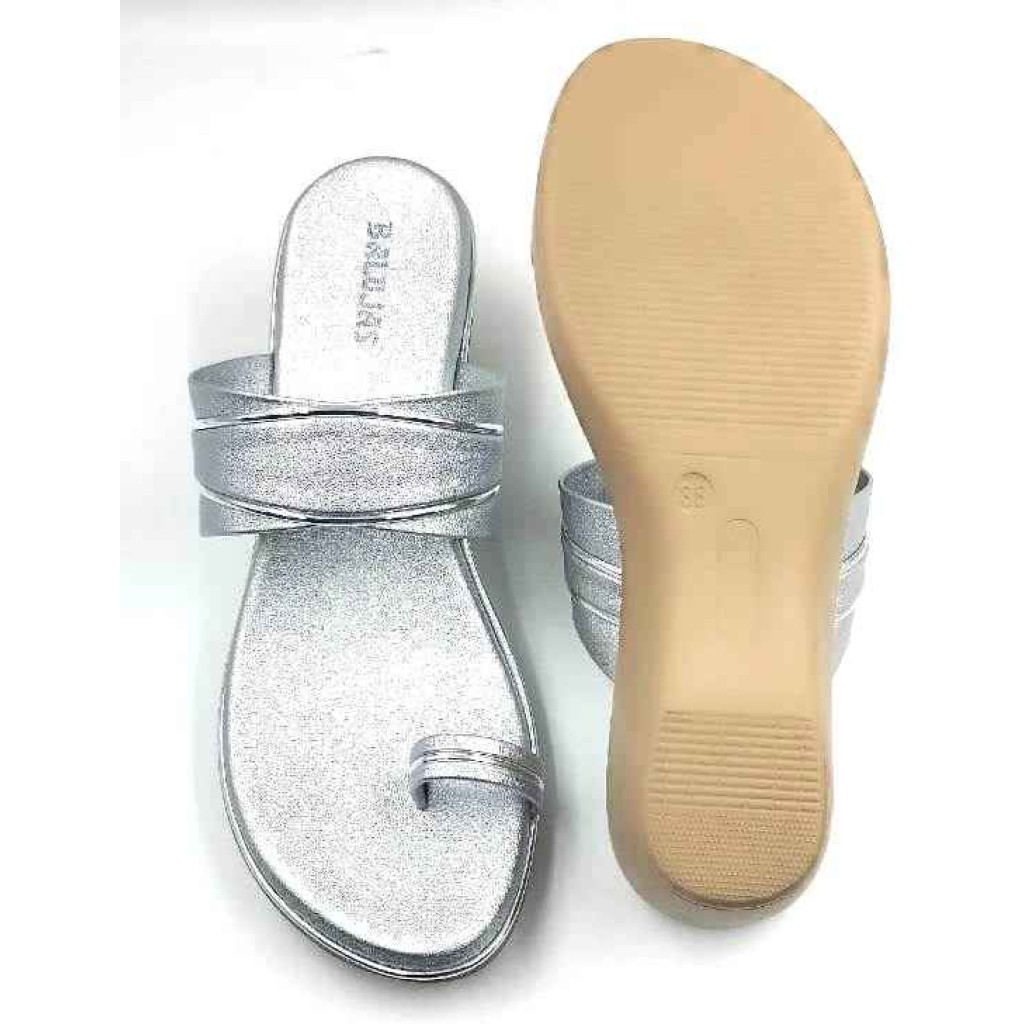 10795 : Balujas Silver Wedge Heel Ladies Slipper
