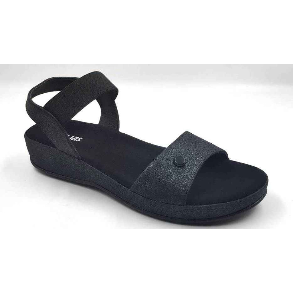 10861 : Balujas Ladies Black Wedge Sandal