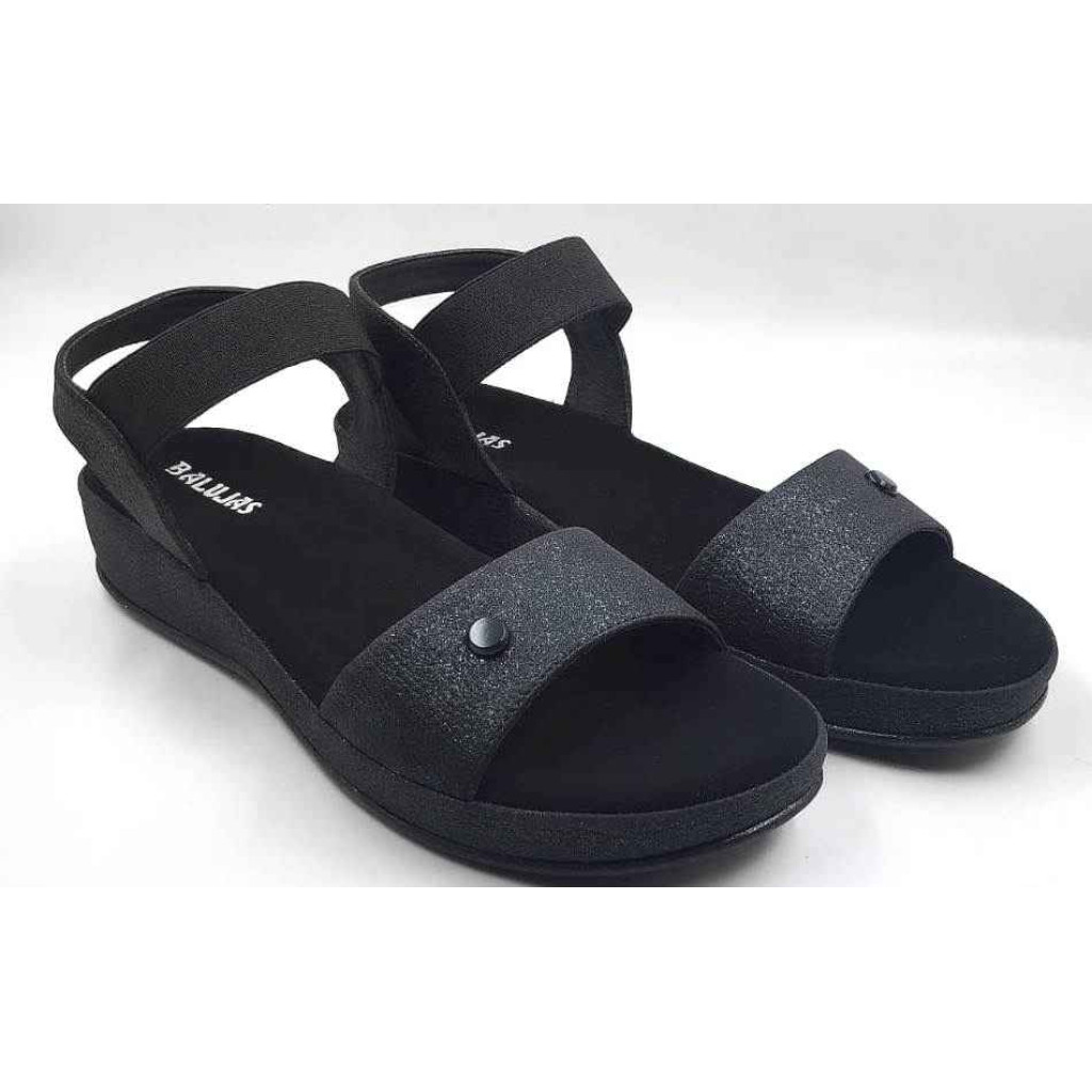 10861 : Balujas Ladies Black Wedge Sandal
