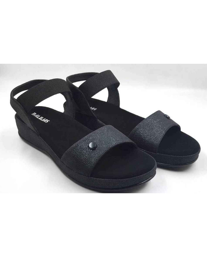 10861 : Balujas Ladies Black Wedge Sandal