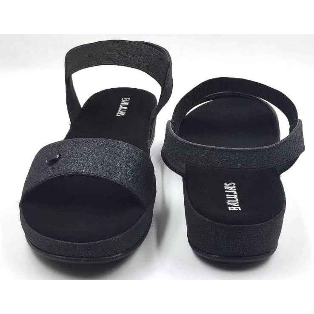 10861 : Balujas Ladies Black Wedge Sandal
