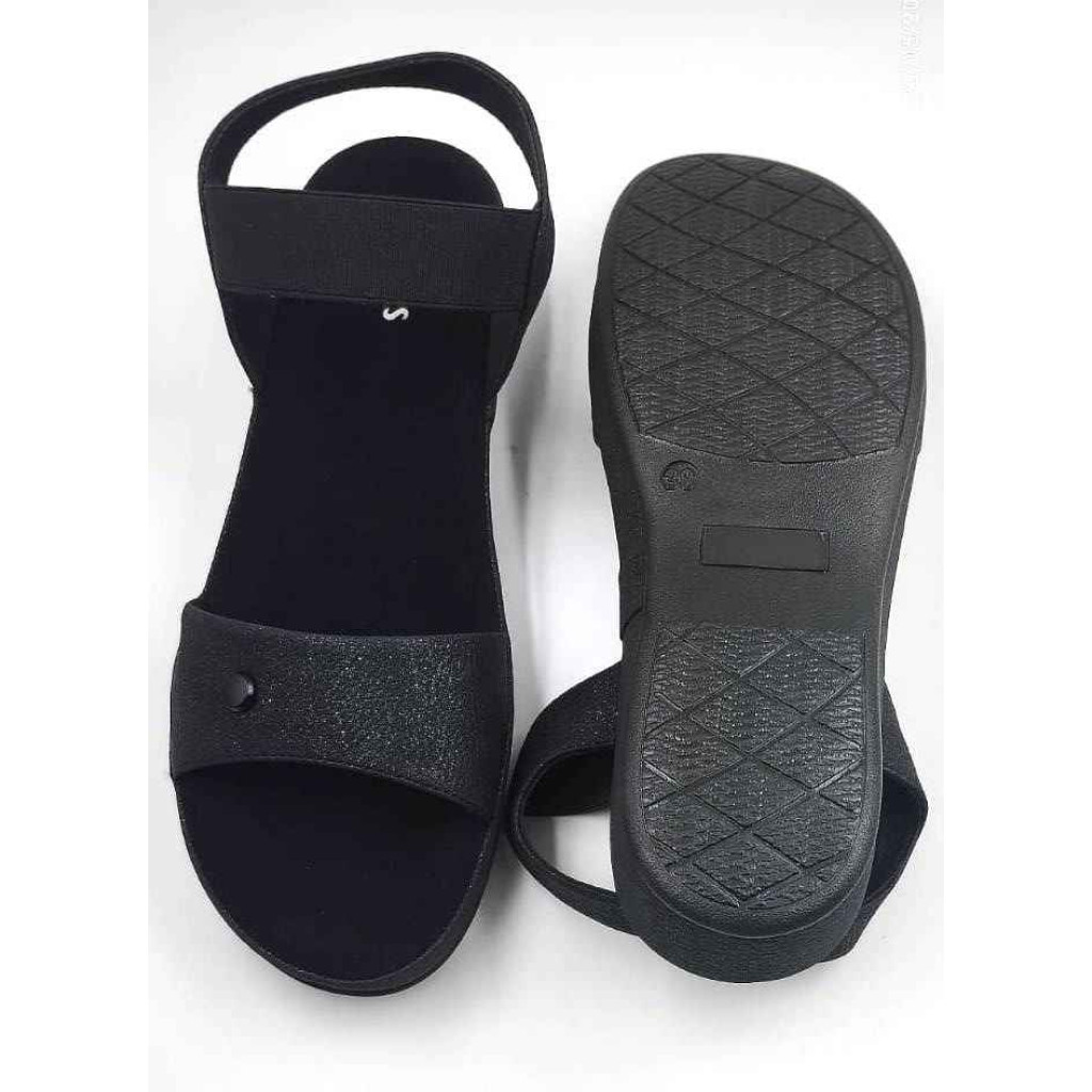 10861 : Balujas Ladies Black Wedge Sandal