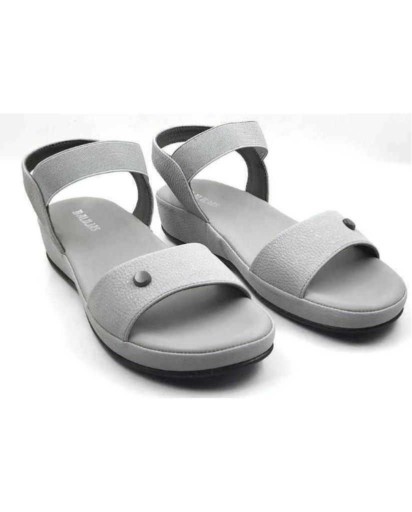 10861 : Balujas Ladies Gunmetal Wedge Heel Sandal