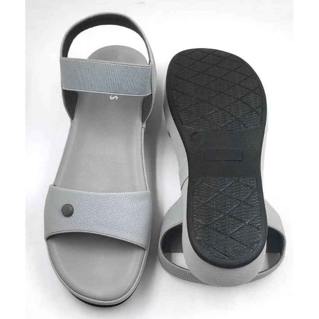 10861 : Balujas Ladies Gunmetal Wedge Heel Sandal