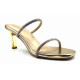 3320: Balujas Golden High Heel Crystal Strap Sandals