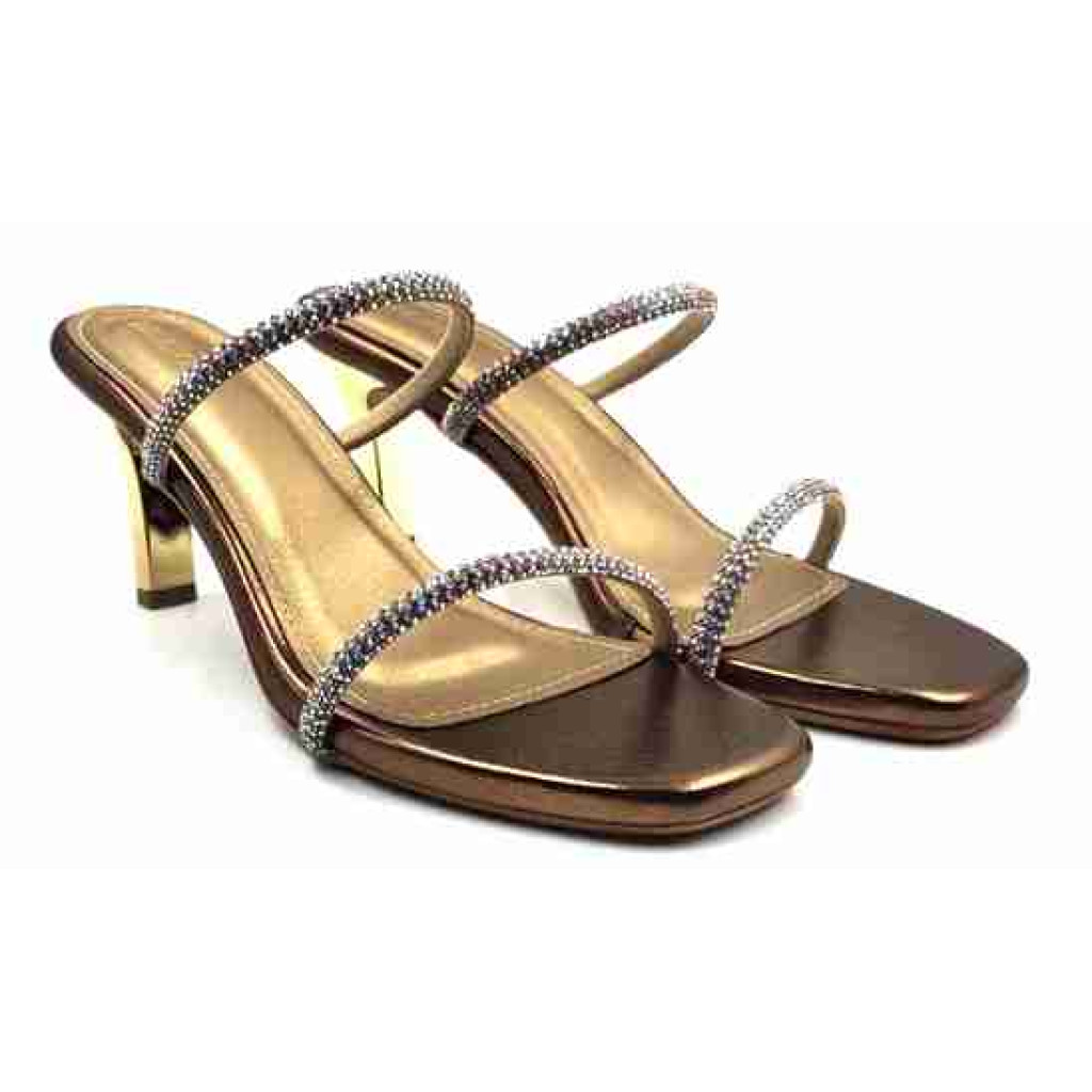 3320: Balujas Antic High Heel Crystal Strap Sandals