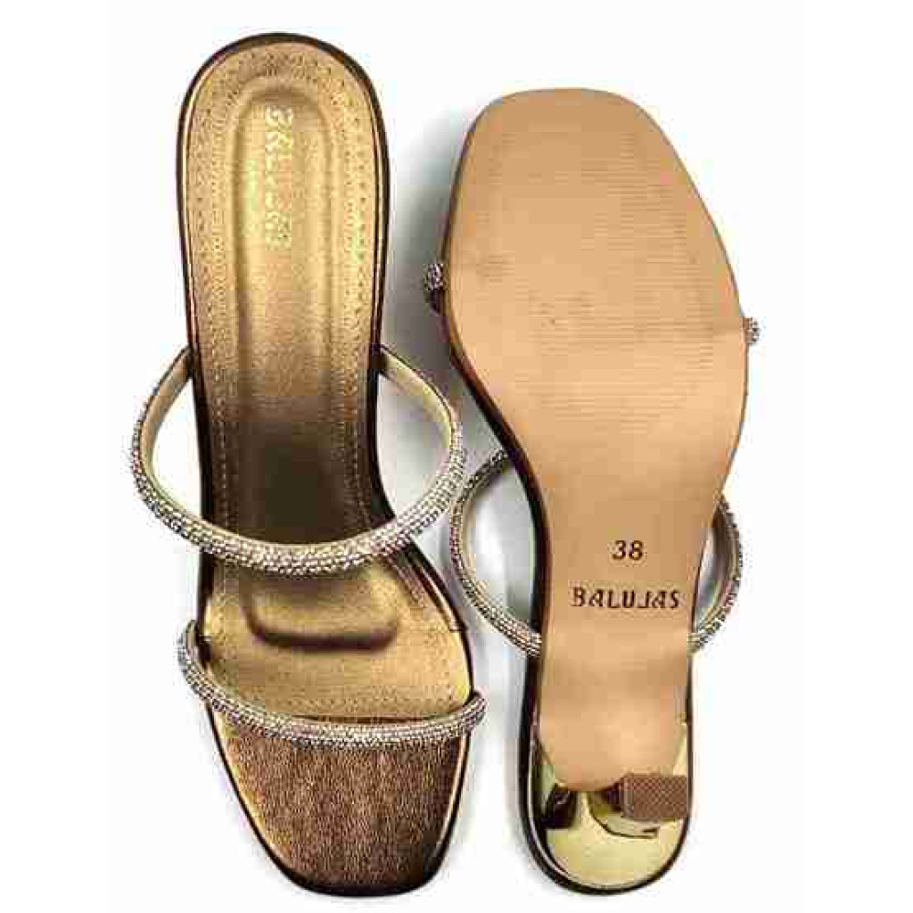 3320: Balujas Antic High Heel Crystal Strap Sandals