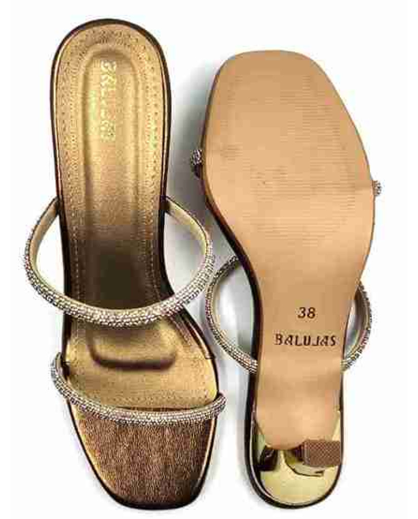 3320: Balujas Antic High Heel Crystal Strap Sandals