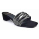 3338: Balujas Black Block Heel Party Slides