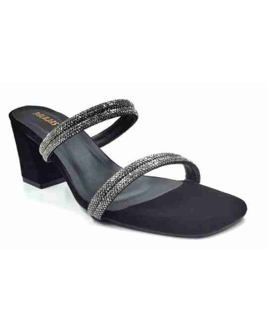 K-321: Balujas Black Block Heel Slip-on 