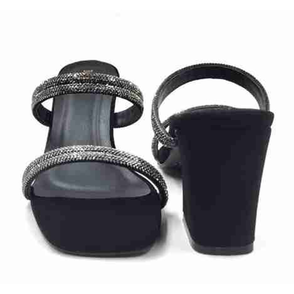 K-321: Balujas Black Block Heel Slip-on 