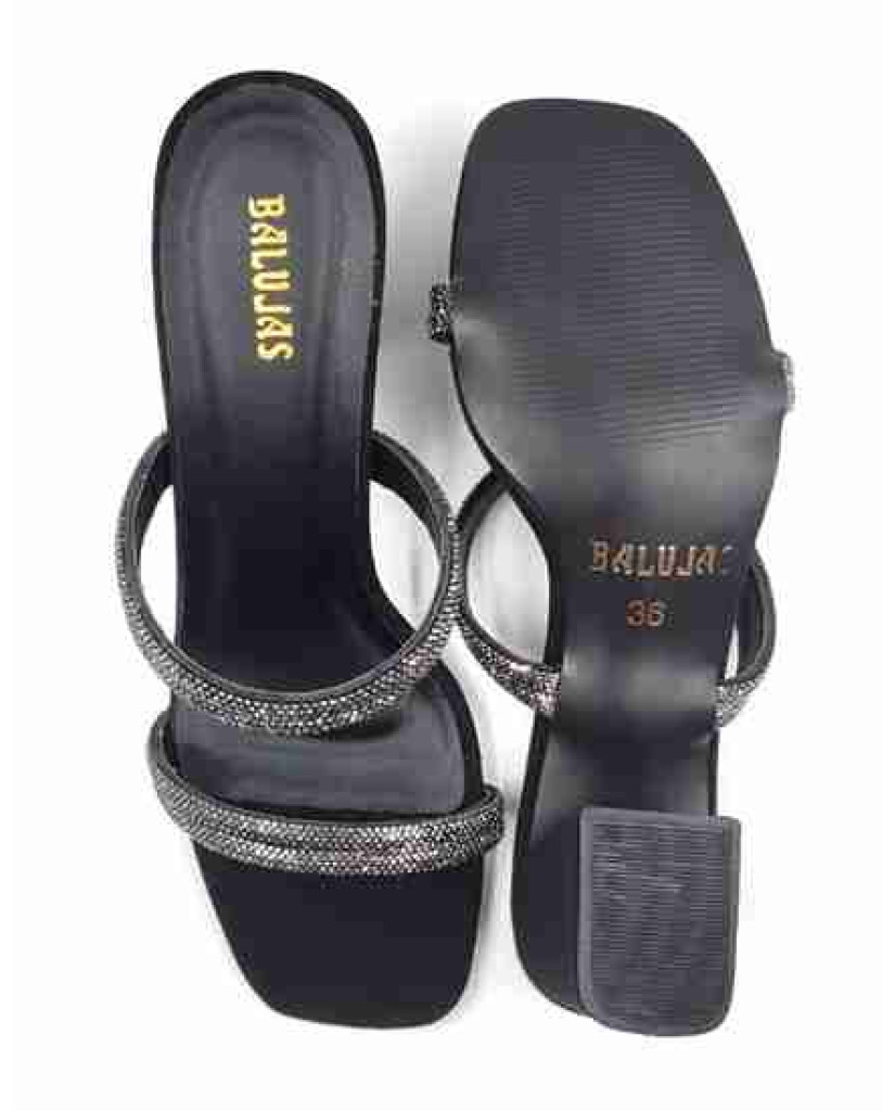 K-321: Balujas Black Block Heel Slip-on 