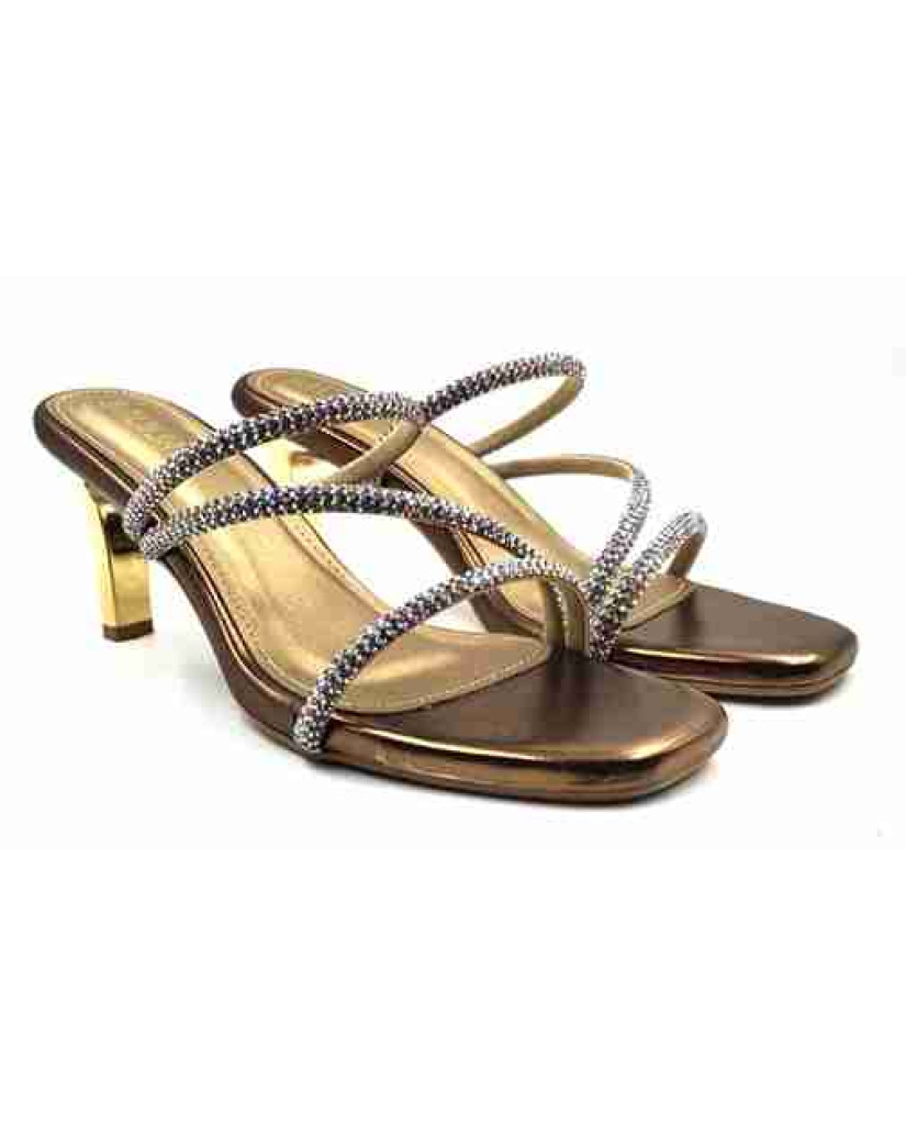 R-304: Balujas Antic Heel Crystal Strap Sandals