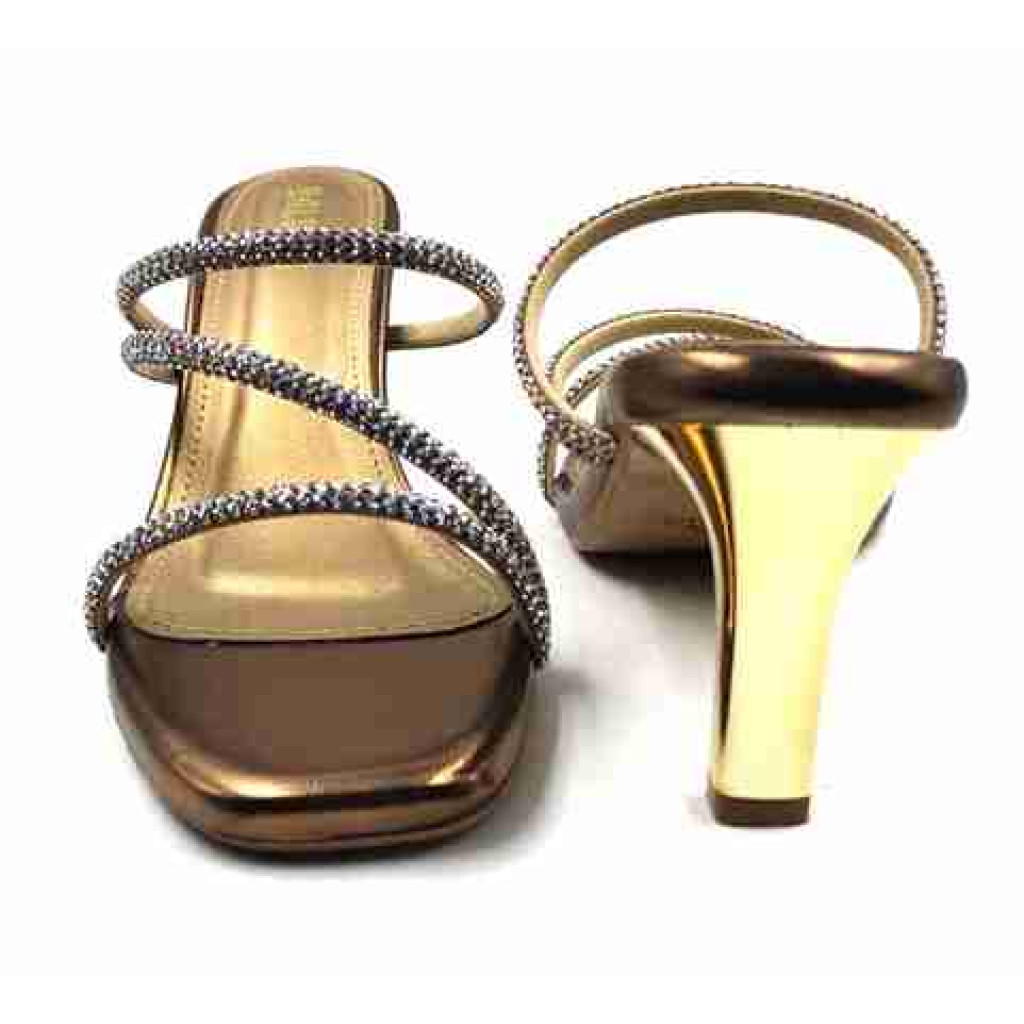 R-304: Balujas Antic Heel Crystal Strap Sandals